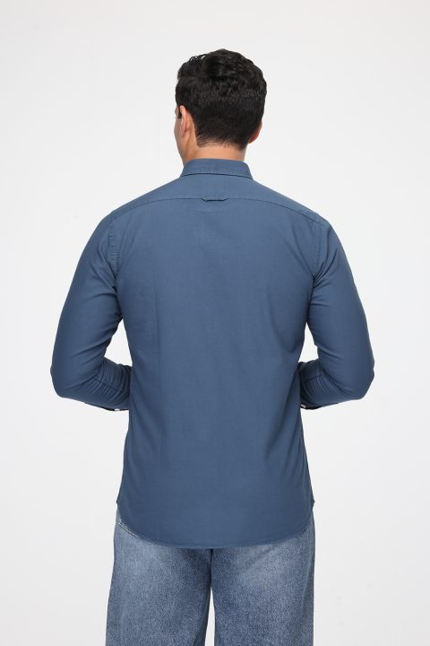 New Fit Shirt Oxford Blue 100% Cotton - Image 5