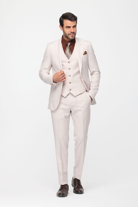 Slim Fit Suit Beige