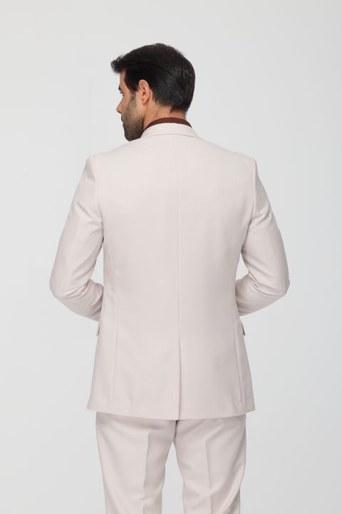 Slim Fit Suit Beige - Image 5