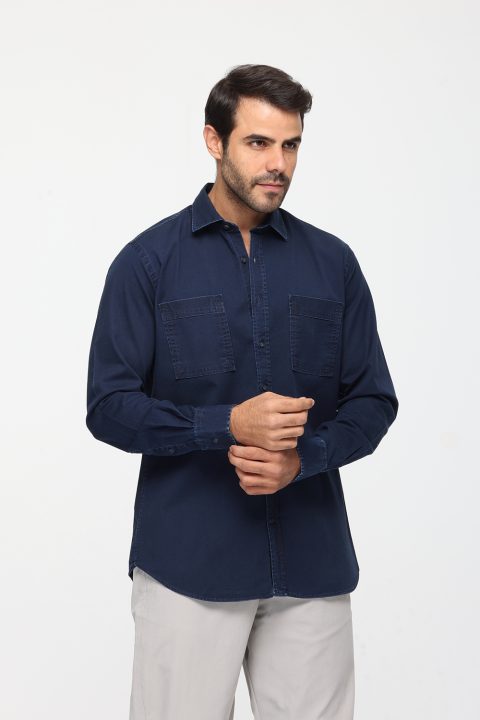 New Fit Shirt Chino Dark Blue - Image 3