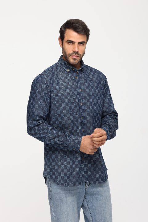 New Fit Shirt Jeans Dark Blue - Image 3