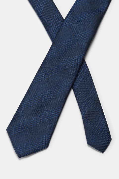 Jacquard Tie 7 cm Dark Blue - Image 2