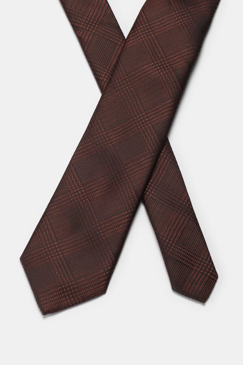 Jacquard Tie 7 cm Maroon - Image 2