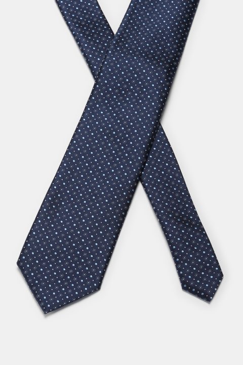 Jacquard Tie 7 cm Dark Blue - Image 2