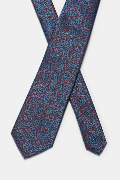 Jacquard Tie 7 cm Blue - Image 2