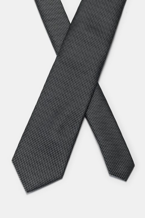 Jacquard Tie 7 cm Black - Image 2