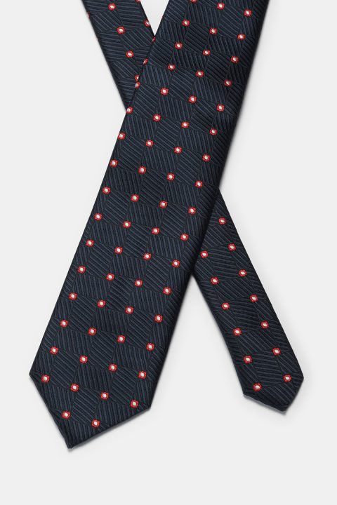 Jacquard Tie 7 cm Dark Blue - Image 2