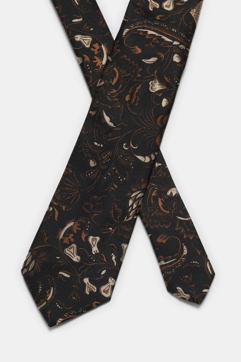 Jacquard Tie 7 cm Black - Image 2