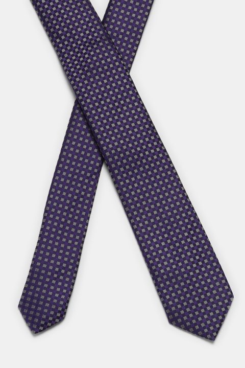 Jacquard Tie 7 cm Purple - Image 2