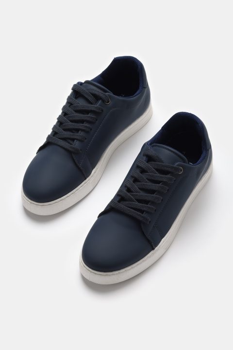 Casual Leather Shoes Dark Blue