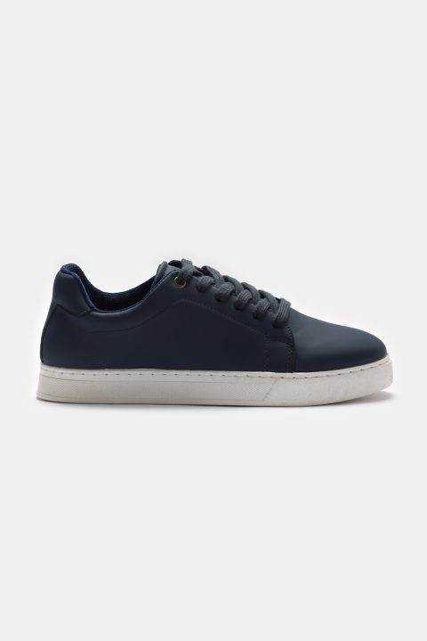 Casual Leather Shoes Dark Blue - Image 3