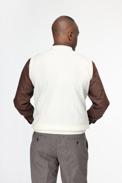 Regular Fit Gilet Off White - Image 3