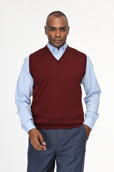Regular Fit Gilet Maroon