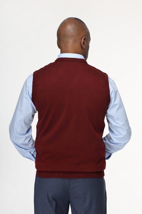 Regular Fit Gilet Maroon - Image 3