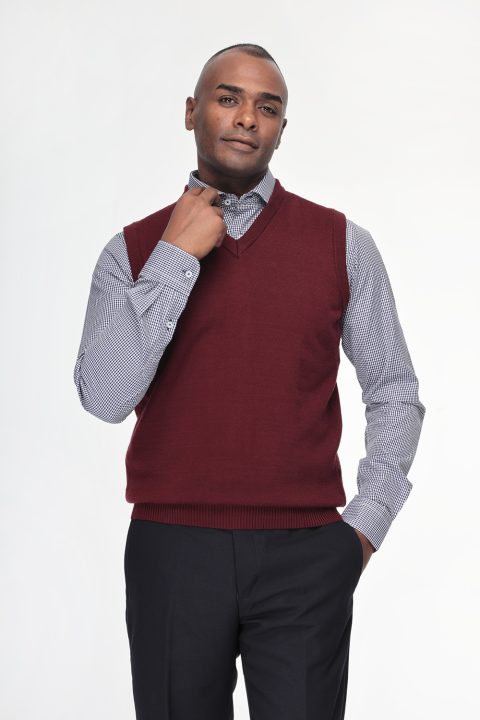 Regular Fit Gilet Maroon