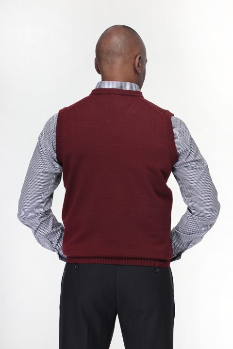 Regular Fit Gilet Maroon - Image 3