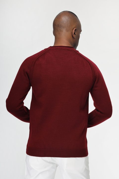 Regular Fit Pullover Maroon - Image 3