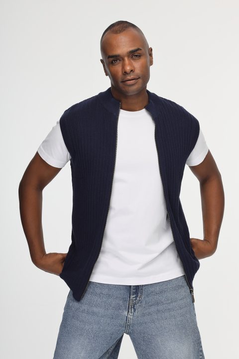 Regular Fit Gilet Dark Blue - Image 3