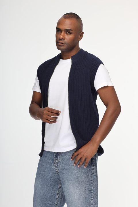 Regular Fit Gilet Dark Blue - Image 4