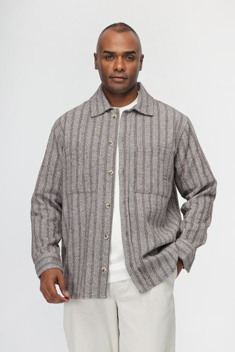 Relax Fit Over Shirt Brown