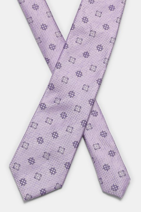 Jacquard Tie 7 cm Purple - Image 2