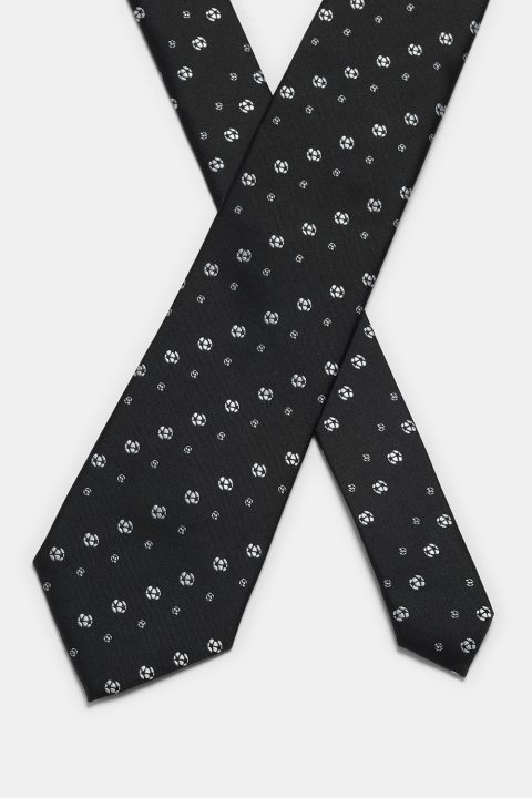 Jacquard Tie 7 cm Black - Image 2