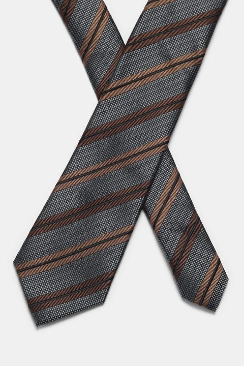 Stripe Tie 7 cm Brown - Image 2