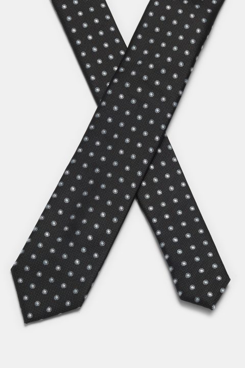Jacquard Tie 7 cm Black - Image 2
