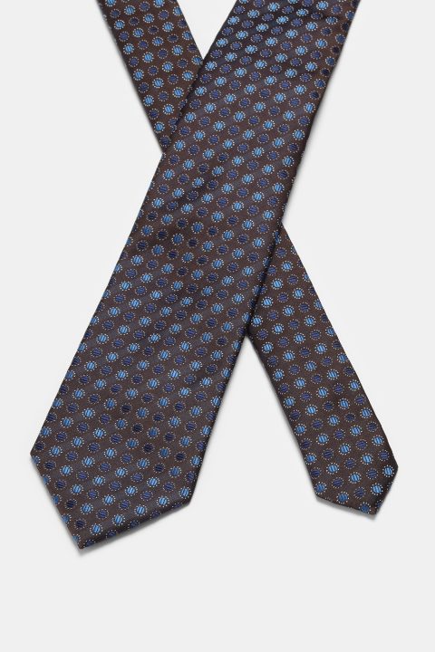 Jacquard Tie 7 cm Brown - Image 2