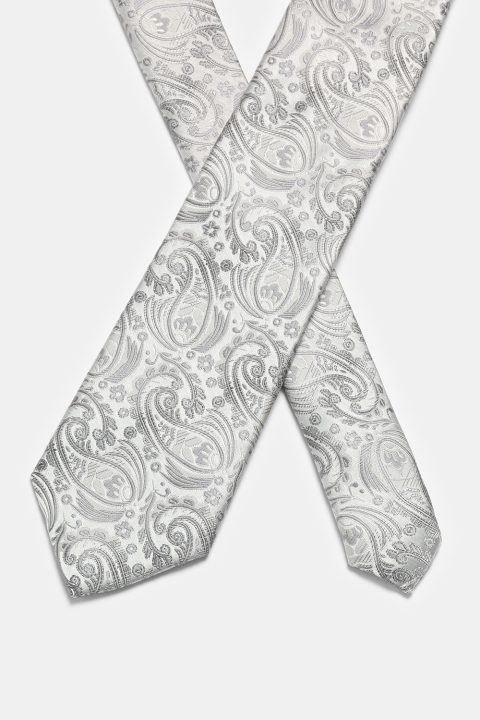 Jacquard Tie 7 cm Light Gray - Image 2