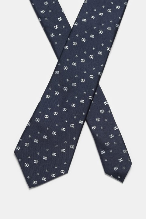 Jacquard Tie 7 cm Dark Blue - Image 2