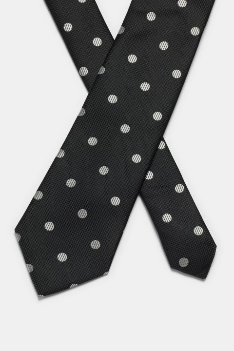 Jacquard Tie 7 cm Black - Image 2