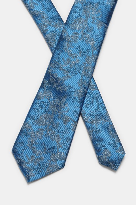 Jacquard Tie 7 cm Light Blue - Image 2