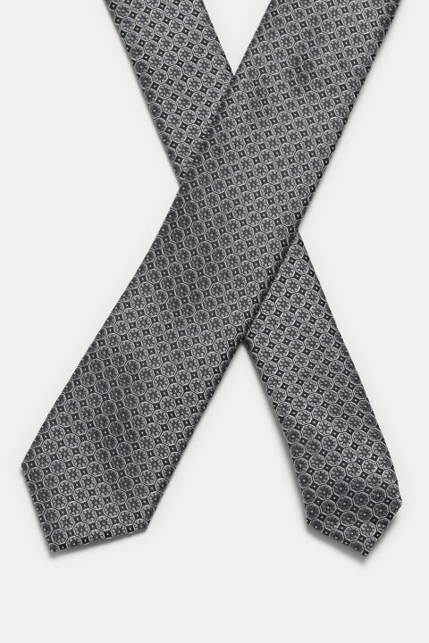 Jacquard Tie 7 cm Black - Image 2