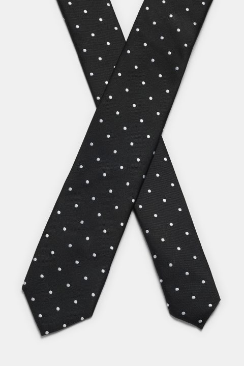 Jacquard Tie 6 cm Black - Image 2